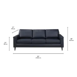 Sofa en cuir véritable - bleu