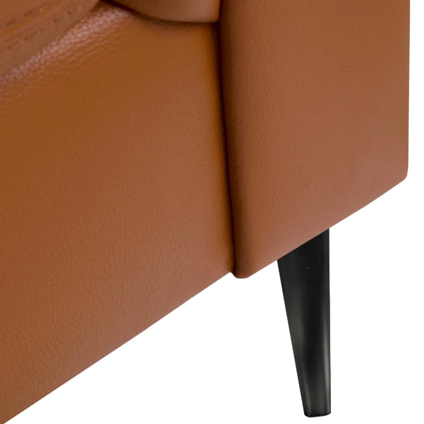 Sofa en cuir véritable - cognac