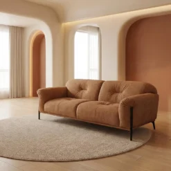 Sofa en tissu - brun caramel
