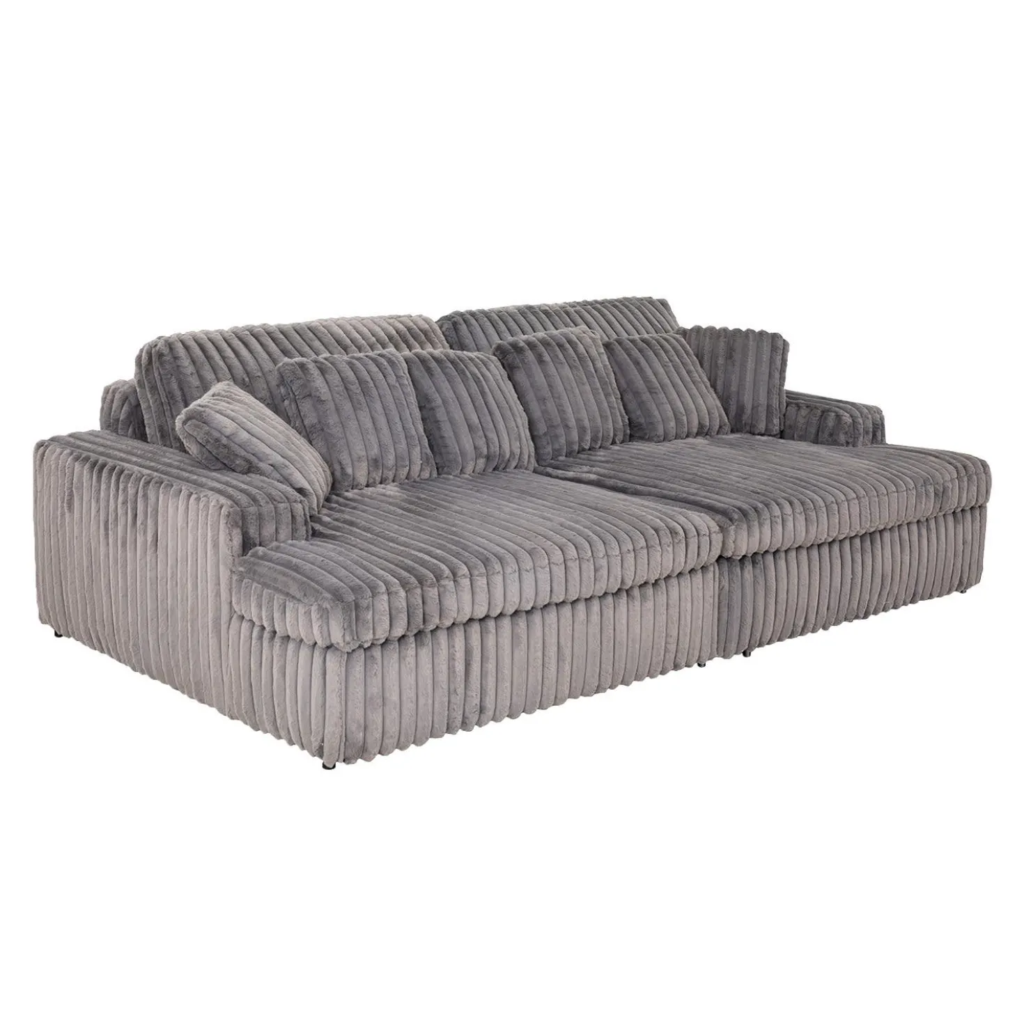 Sofa en velours côtelé avec 2 chaises longues
