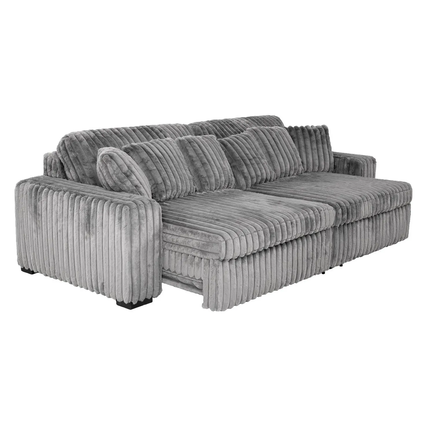 Sofa en velours côtelé avec 2 sièges coulissants électriques