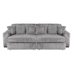 Sofa en velours côtelé avec 2 sièges coulissants électriques