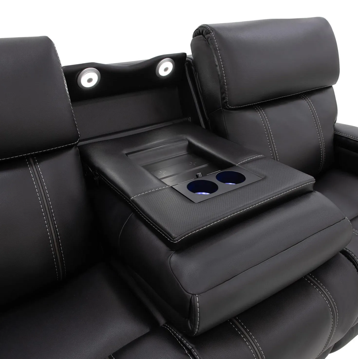 Sofa inclinable électrique avec appuis-tête ajustables, siège rabattable et système de son immersif