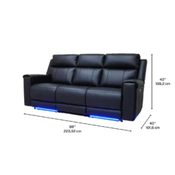 Sofa inclinable électrique avec massage, chaleur et dossier rabattable avec système de son intégré