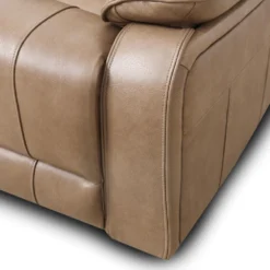 Sofa inclinable électrique en cuir avec appuis-tête ajustables - taupe
