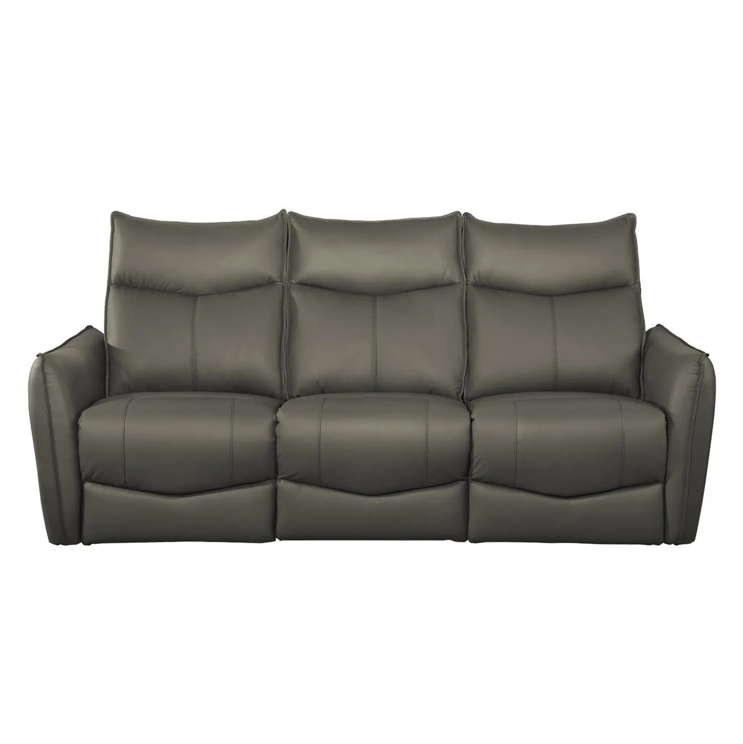 Sofa inclinable électrique en cuir véritable à 3 moteurs - appuis-tête, repose-pieds et soutien lombaire