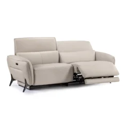 Sofa électrique inclinable avec appuis-tête ajustables - cuir véritable