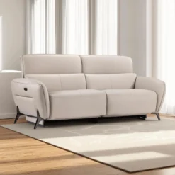Sofa électrique inclinable avec appuis-tête ajustables - cuir véritable