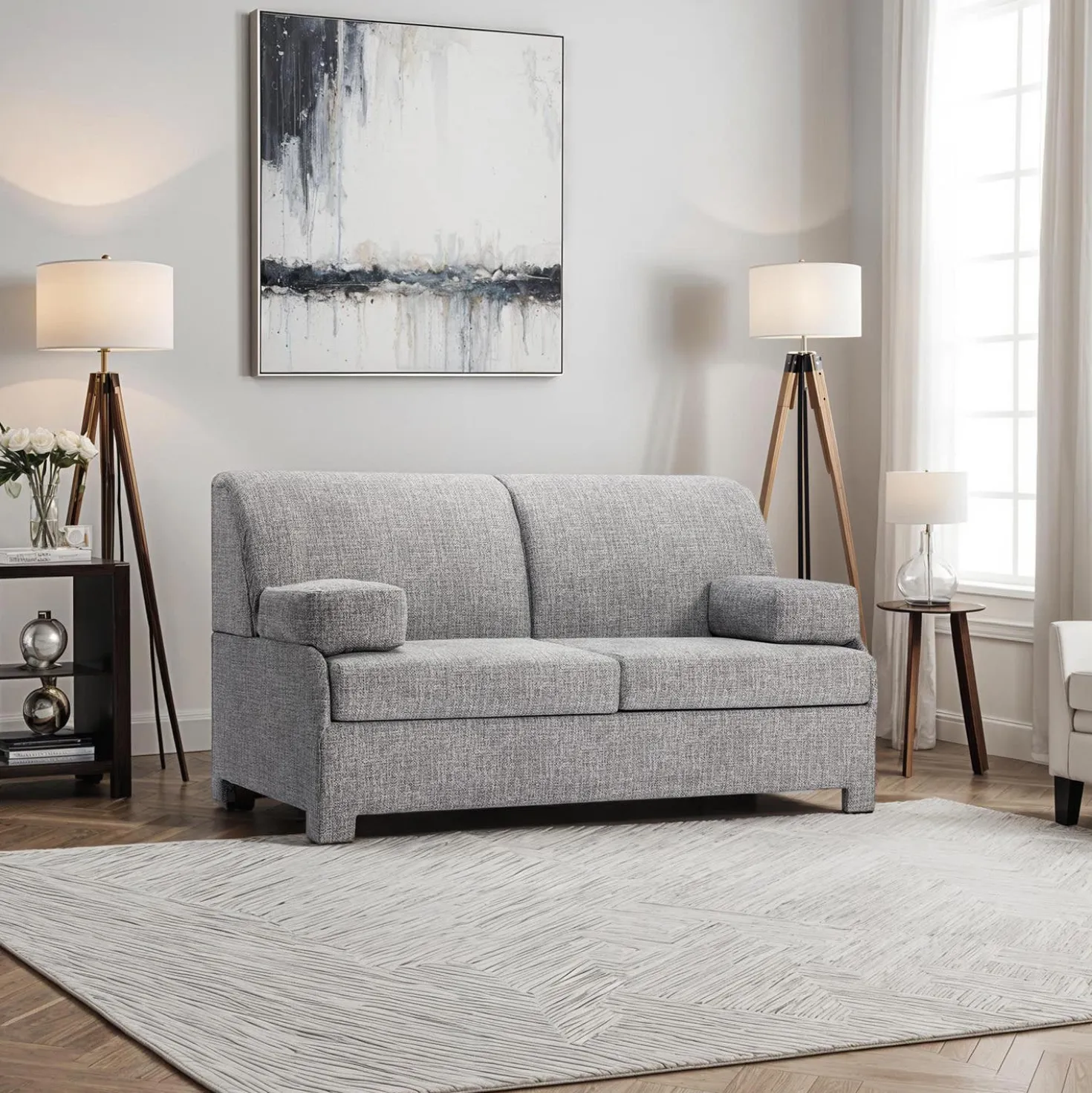 Sofa-lit compact- gris foncé