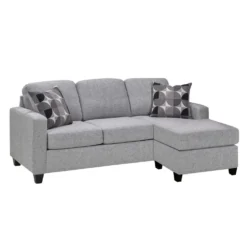 Sofa-lit réversible avec chaise longue - gris