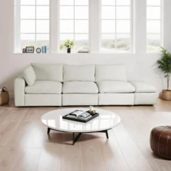 Sofa modulaire avec ottoman beige - 5 mcx