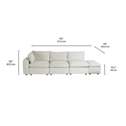 Sofa modulaire avec ottoman beige - 5 mcx