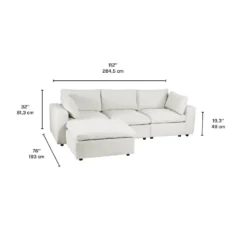 Sofa modulaire avec ottoman beige - 6 mcx