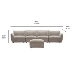 Sofa modulaire avec ottoman - 5 mcx