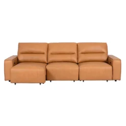 Sofa modulaire avec sièges coulissants électriques en cuir véritable - 3 mcx