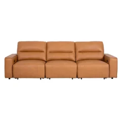 Sofa modulaire avec sièges coulissants électriques en cuir véritable - 3 mcx