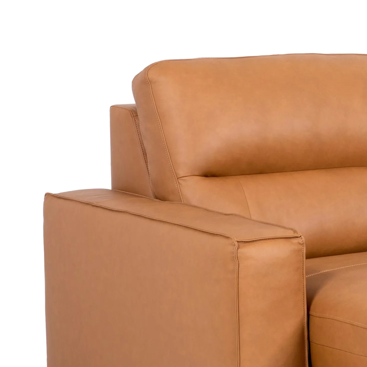Sofa modulaire avec sièges coulissants électriques et console multimédia en cuir véritable - 4 mcx