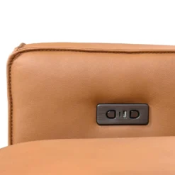 Sofa modulaire avec sièges coulissants électriques et console multimédia en cuir véritable - 4 mcx