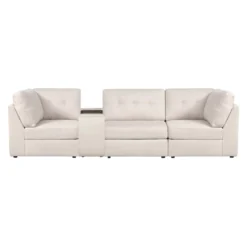 Sofa modulaire beige avec console - 4 mcx