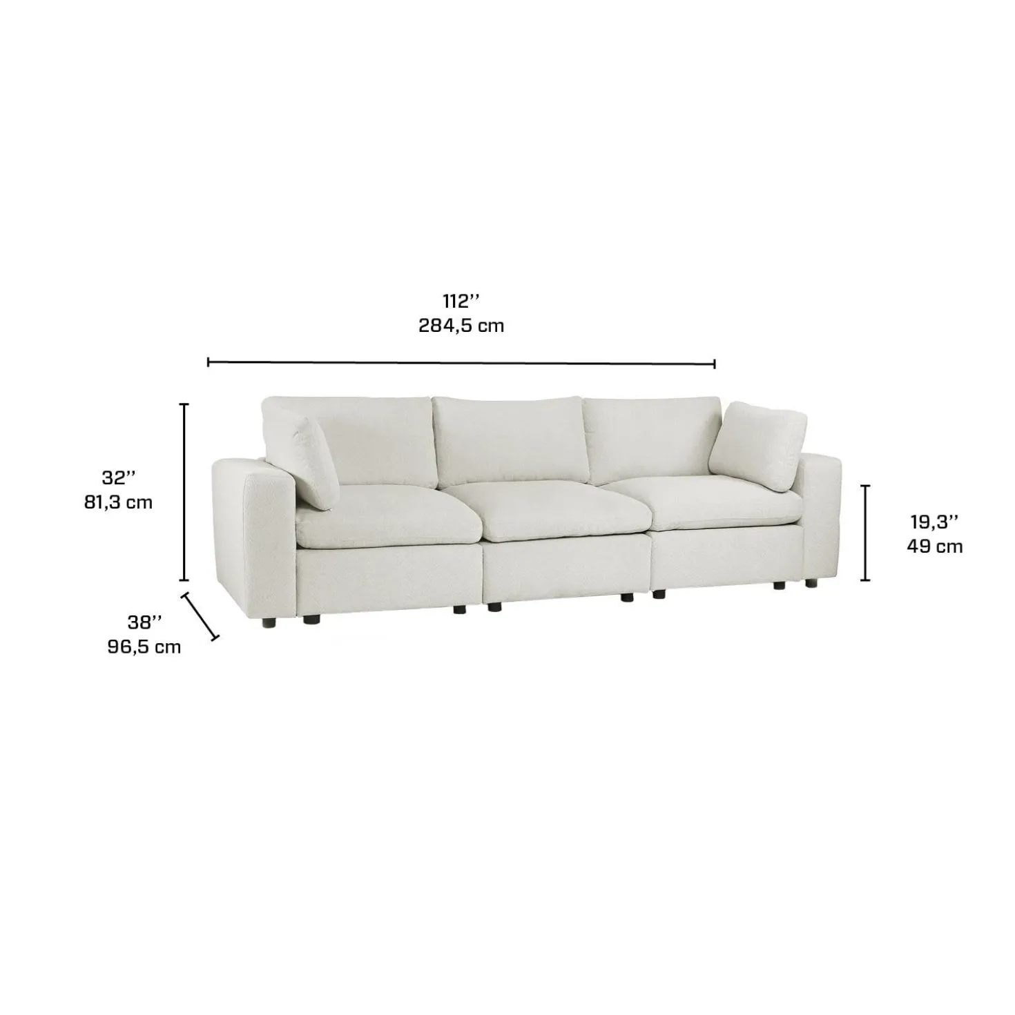 Sofa modulaire beige - 5 mcx