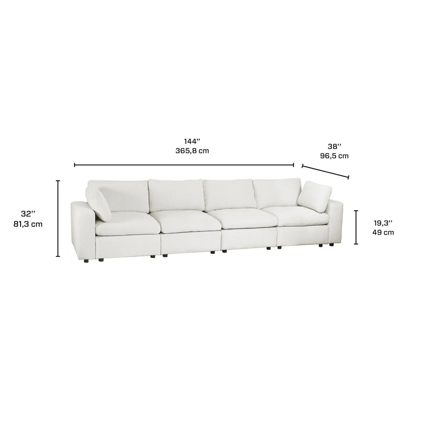 Sofa modulaire beige - 6 mcx