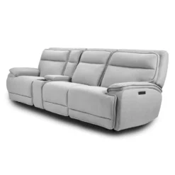 Sofa modulaire inclinable électrique, appuis-tête ajustables, console avec système audio et siège avec dossier rabattable - 4 mcx