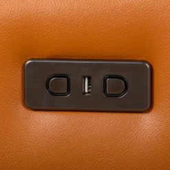Sofa modulaire inclinable électrique avec 2 consoles en cuir véritable - 5 mcx
