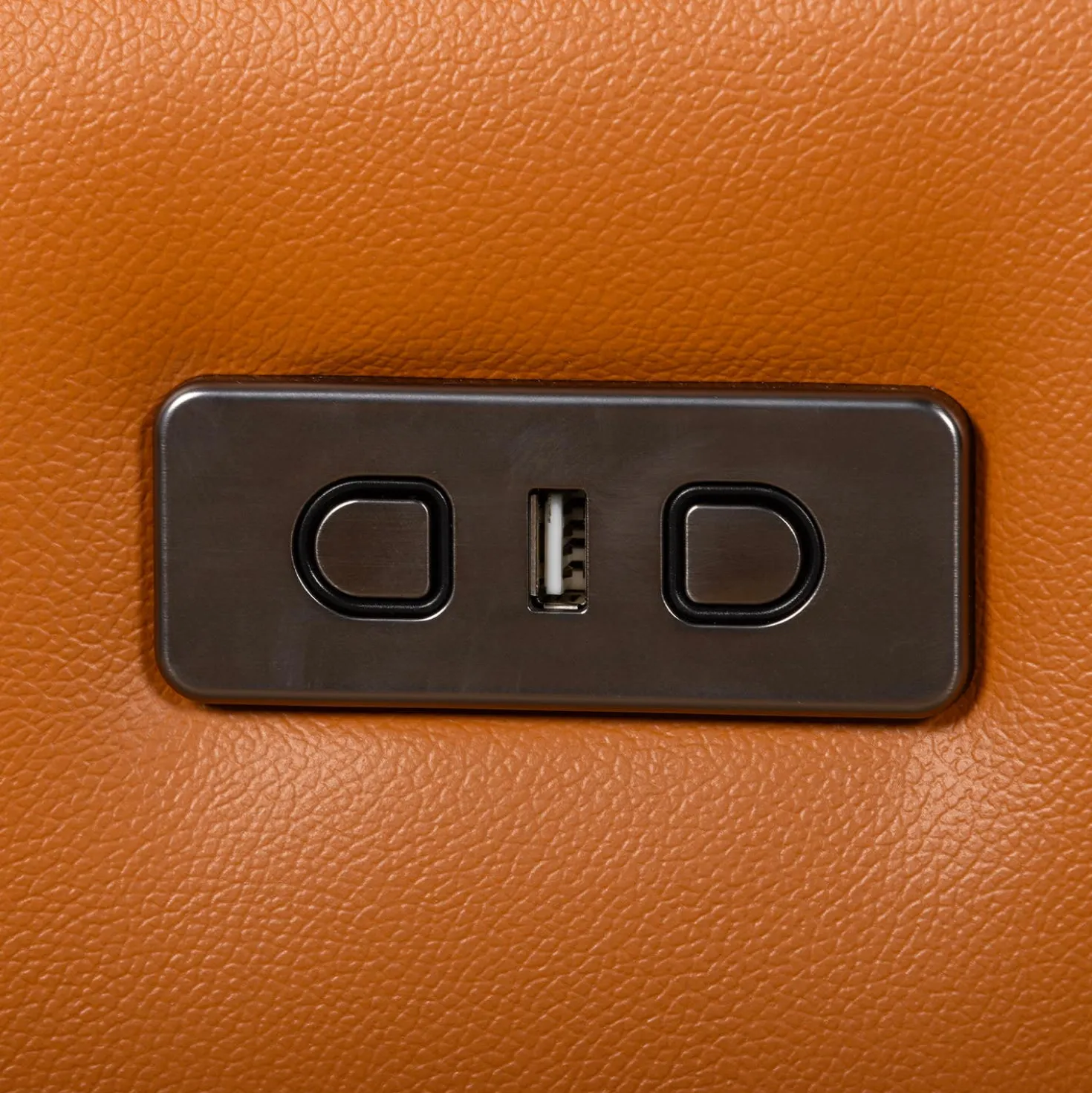 Sofa modulaire inclinable électrique avec console en cuir véritable - 4 mcx