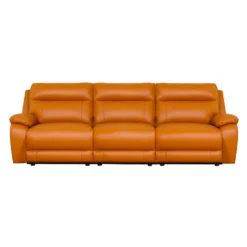Sofa modulaire inclinable électrique en cuir véritable - 3 mcx