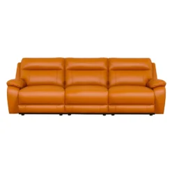 Sofa modulaire inclinable électrique en cuir véritable - 3 mcx