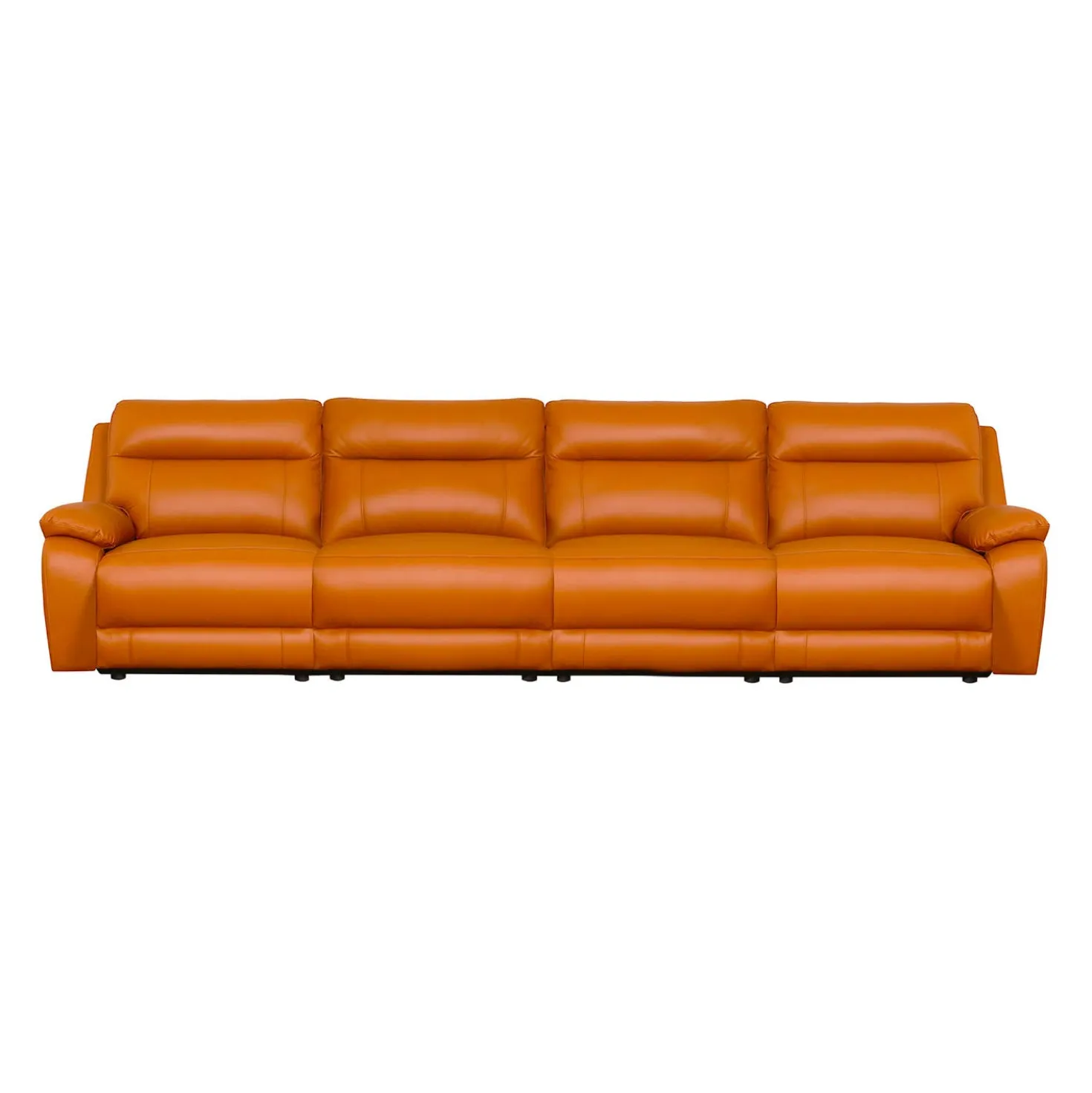 Sofa modulaire inclinable électrique en cuir véritable - 4 mcx