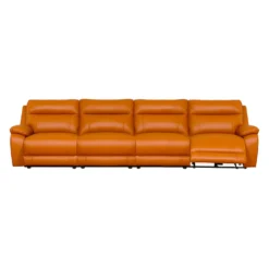 Sofa modulaire inclinable électrique en cuir véritable - 4 mcx