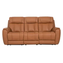 Sofa modulaire inclinable électrique en cuir véritable avec appuis-tête ajustables et siège à dossier rabattable - 3 mcx