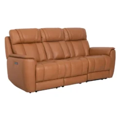 Sofa modulaire inclinable électrique en cuir véritable avec appuis-tête ajustables et siège à dossier rabattable - 3 mcx