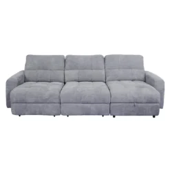Sofa modulaire électrique avec 2 sièges coulissants et chaise longue à droite avec rangement - 3 mcx