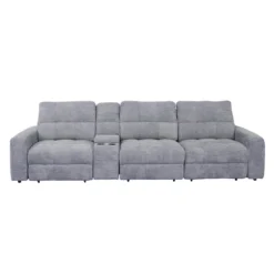 Sofa modulaire électrique avec 2 sièges coulissants et console - 4 mcx