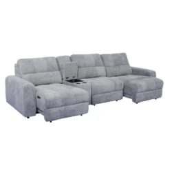 Sofa modulaire électrique avec 2 sièges coulissants et console - 4 mcx