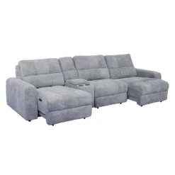 Sofa modulaire électrique avec 2 sièges coulissants et console - 4 mcx