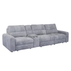 Sofa modulaire électrique avec sièges coulissants et console - 4 mcx
