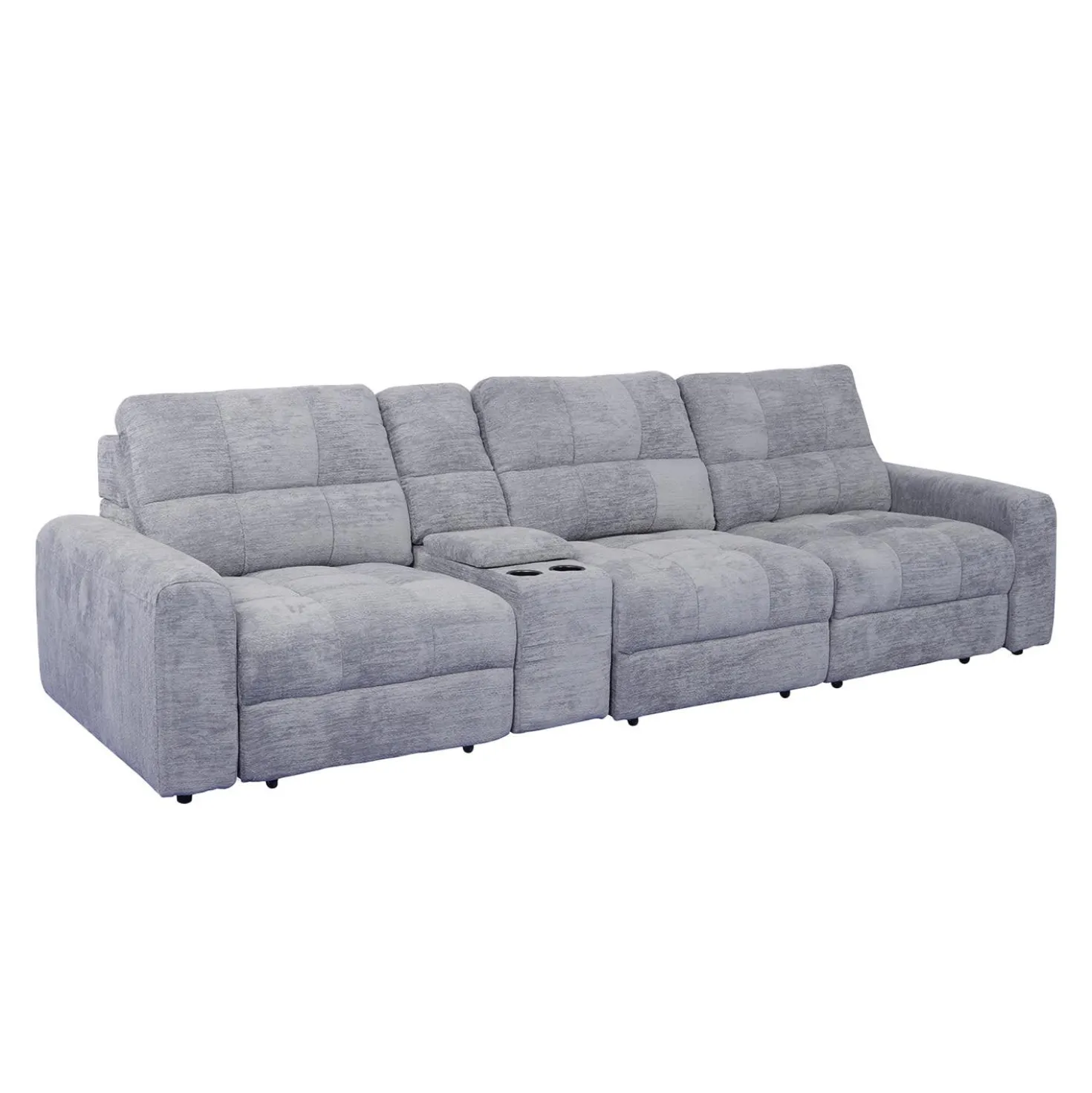 Sofa modulaire électrique avec sièges coulissants et console - 4 mcx