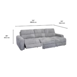 Sofa modulaire électrique inclinable avec 1 siège coulissant et chaise longue - 3 mcx