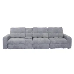 Sofa modulaire électrique inclinable avec 1 siège coulissant et console - 4 mcx