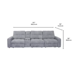 Sofa modulaire électrique inclinable avec 1 siège coulissant et console - 4 mcx
