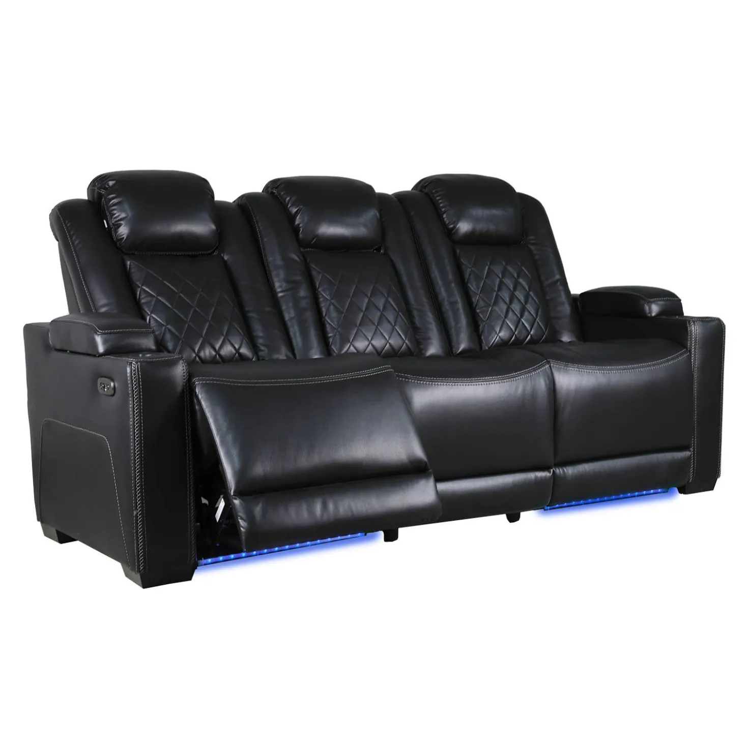 Sofa modulaire électrique inclinable avec dossier rabattable et lumières de lecture - 3 mcx