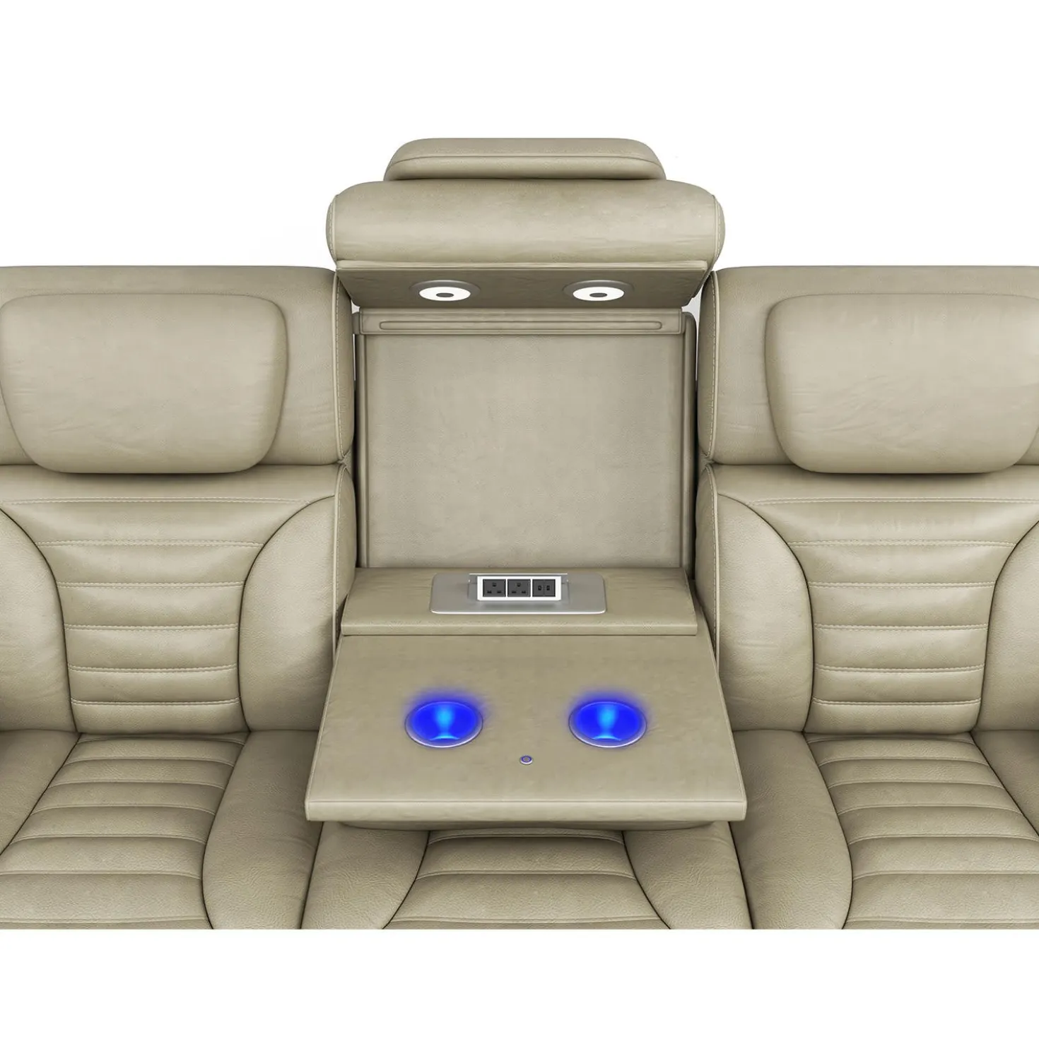 Sofa modulaire électrique inclinable avec massage, chaleur et dossier rabattable - 3 mcx