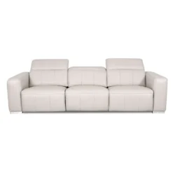 Sofa modulaire électrique inclinable en cuir véritable avec appui-têtes ajustables – 3 mcx