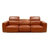 Sofa modulaire électrique inclinable en cuir véritable avec appui-têtes ajustables – 3 mcx