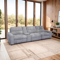 Sofa modulaire électrique inclinable et console - 4 mcx