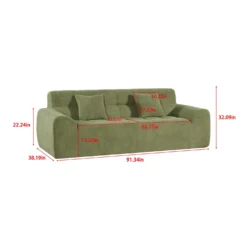 Sofa roulé et compressé dans une boite