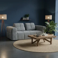 Sofa roulé et compressé dans une boite